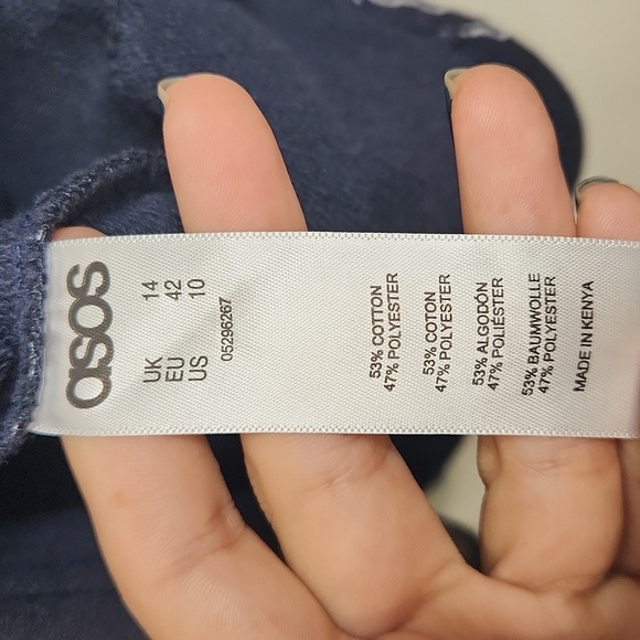 ASOS‎ Dark Blue Textured Fabric - Picture 3 of 4